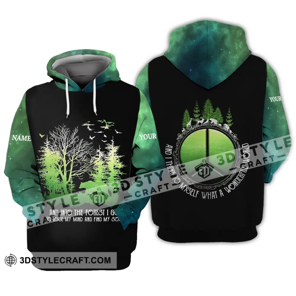 Unisex Shirt - Custom Name And Into The Forest I Go To Lose My Mind Find Soul Hoodie / S T-Shirt