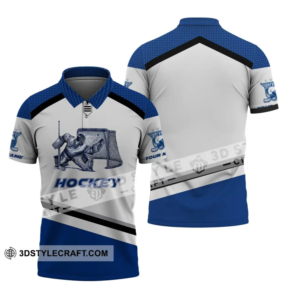 Unisex Shirt Custom Name And Number Hockey T-Shirt Polo Gift For Player / S