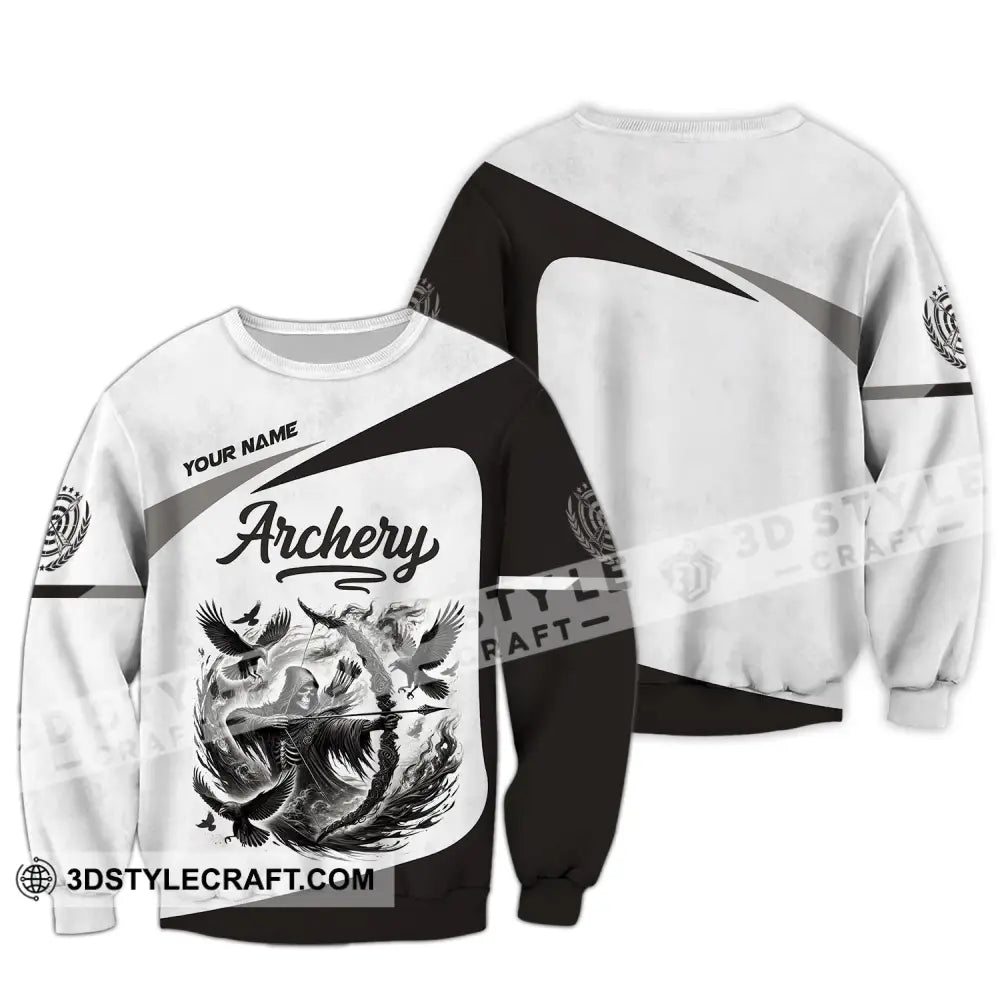 Unisex Shirt Custom Name Archery Polo Long Sleeve Love T-Shirt / S T-Shirt