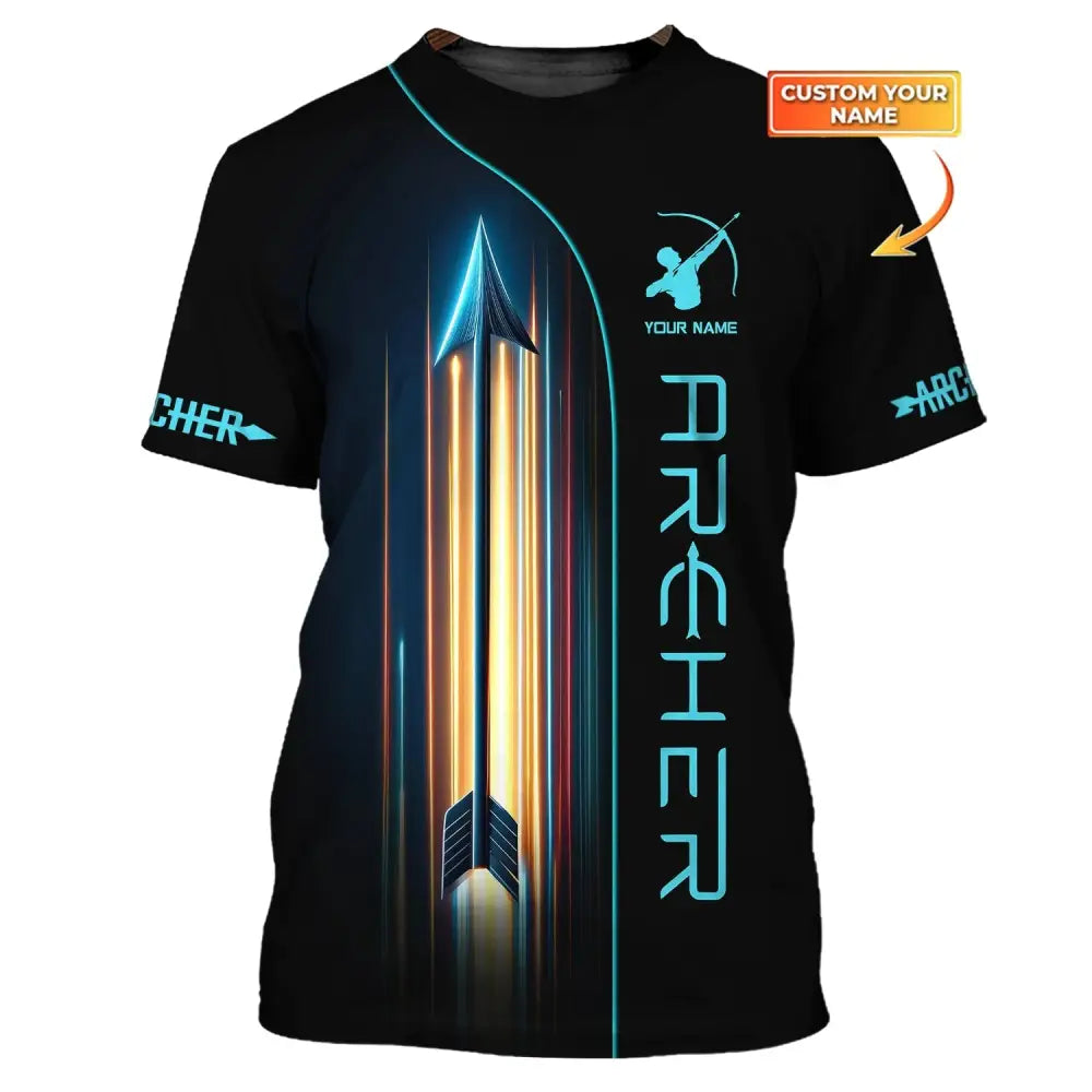 Unisex Shirt Custom Name Archery T-Shirt Polo Gifts For Lovers