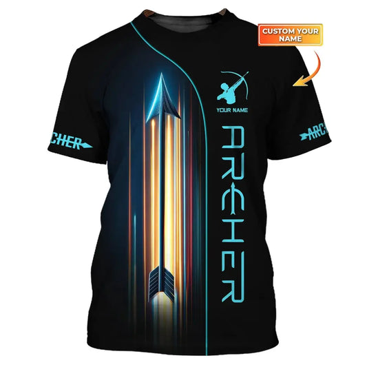 Unisex Shirt Custom Name Archery T-Shirt Polo Gifts For Lovers