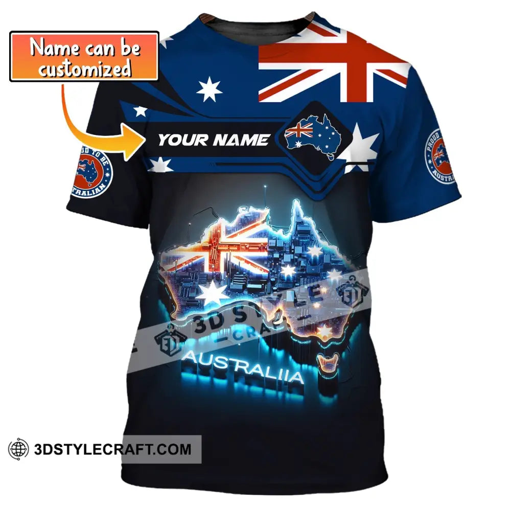 Unisex Shirt Custom Name Australia T-Shirt Proud To Be Australian