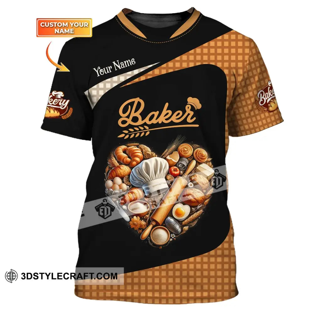 Unisex Shirt Custom Name Bakery Apparel Shop T-Shirt Chef Polo Long Sleeve