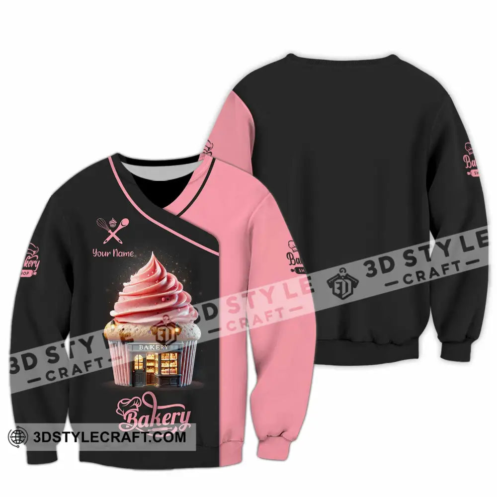 Unisex Shirt Custom Name Bakery Chef Shop T-Shirt Bakers Gift Long Sleeve / S T-Shirt