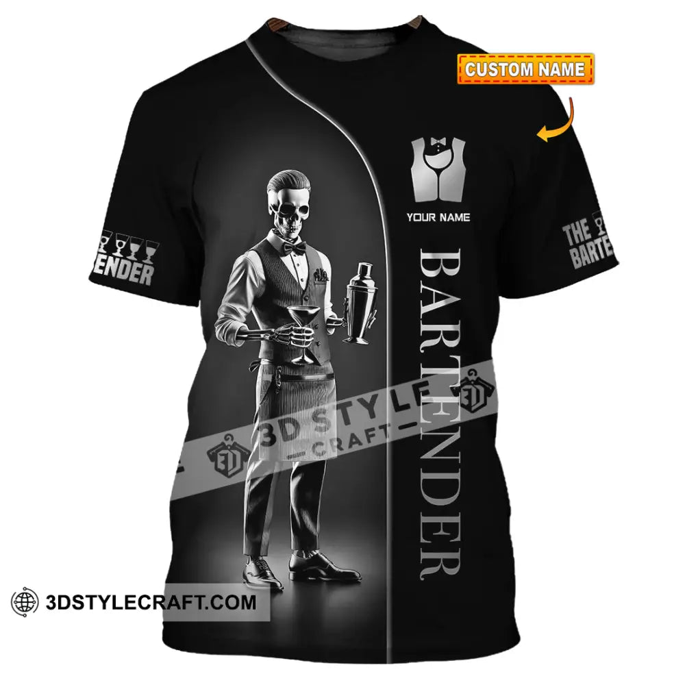 Unisex Shirt Custom Name Bartender Gift For T-Shirt