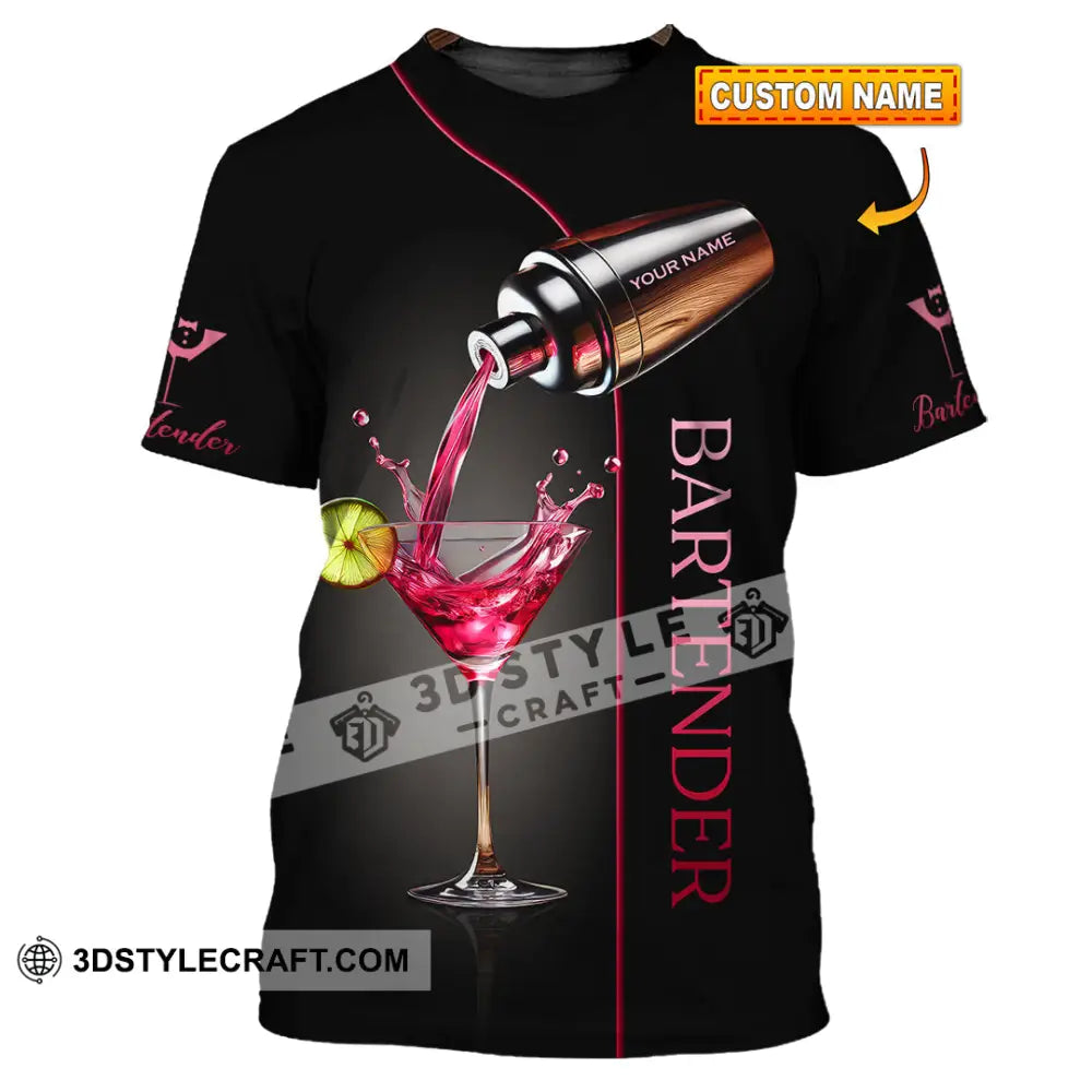 Unisex Shirt Custom Name Bartender Gift T-Shirt
