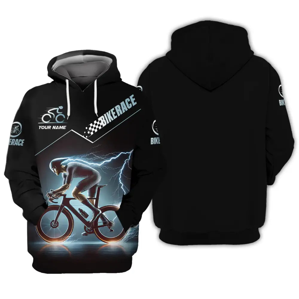 Unisex Shirt Custom Name Bike Race Polo Long Sleeve Hoodie / S T-Shirt