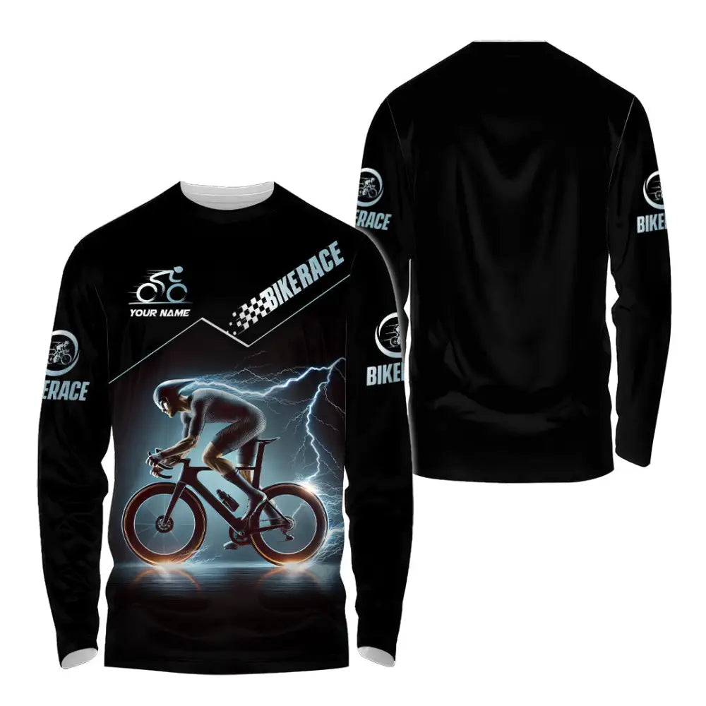 Unisex Shirt Custom Name Bike Race Polo Long Sleeve / S T-Shirt