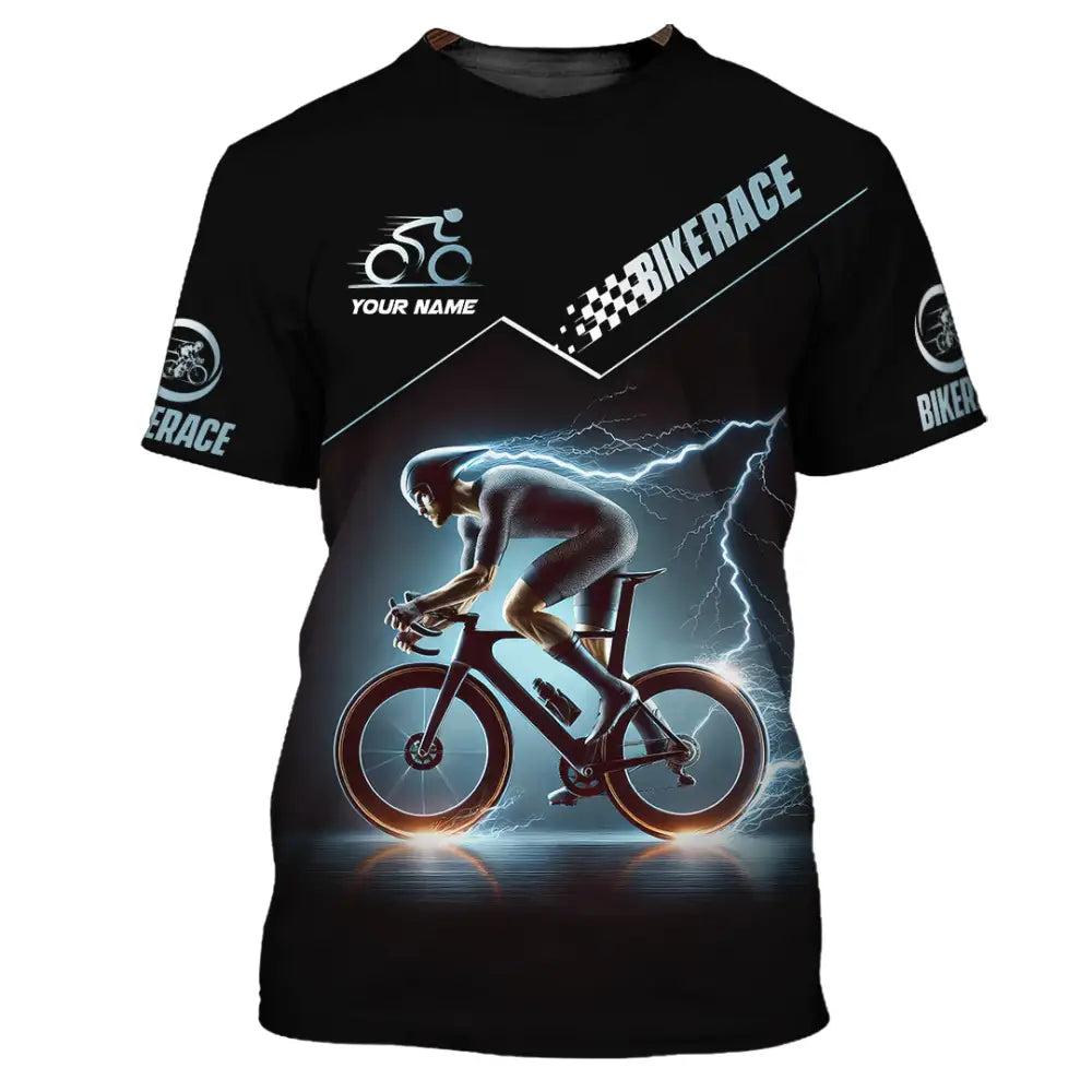Unisex Shirt Custom Name Bike Race Polo Long Sleeve T-Shirt / S T-Shirt
