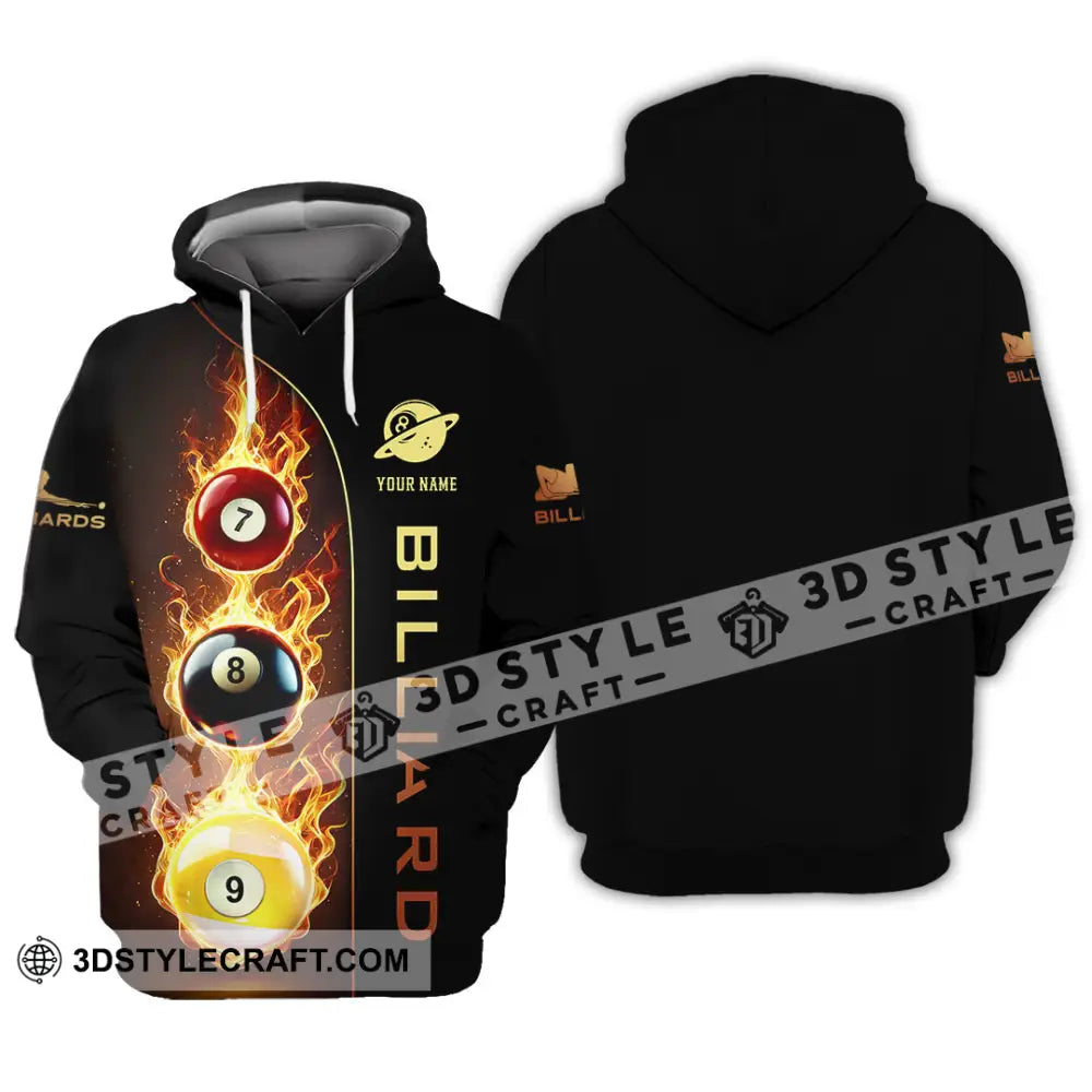 Unisex Shirt Custom Name Billiard Lover Polo Long Sleeve Gift Hoodie / S T-Shirt