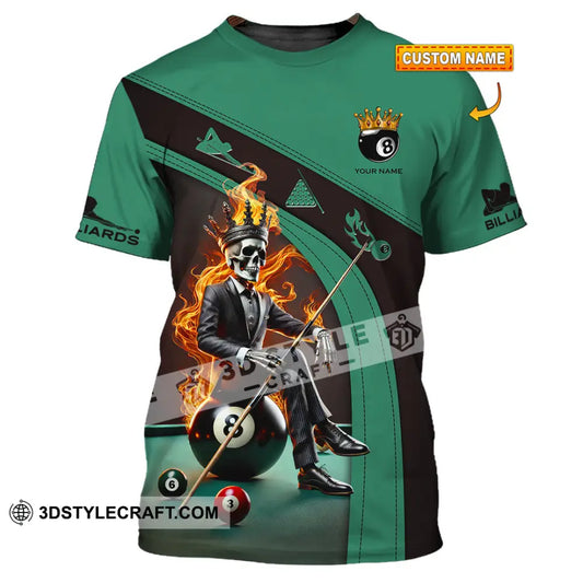 Unisex Shirt Custom Name Billiard Lover Polo Long Sleeve Gift T-Shirt