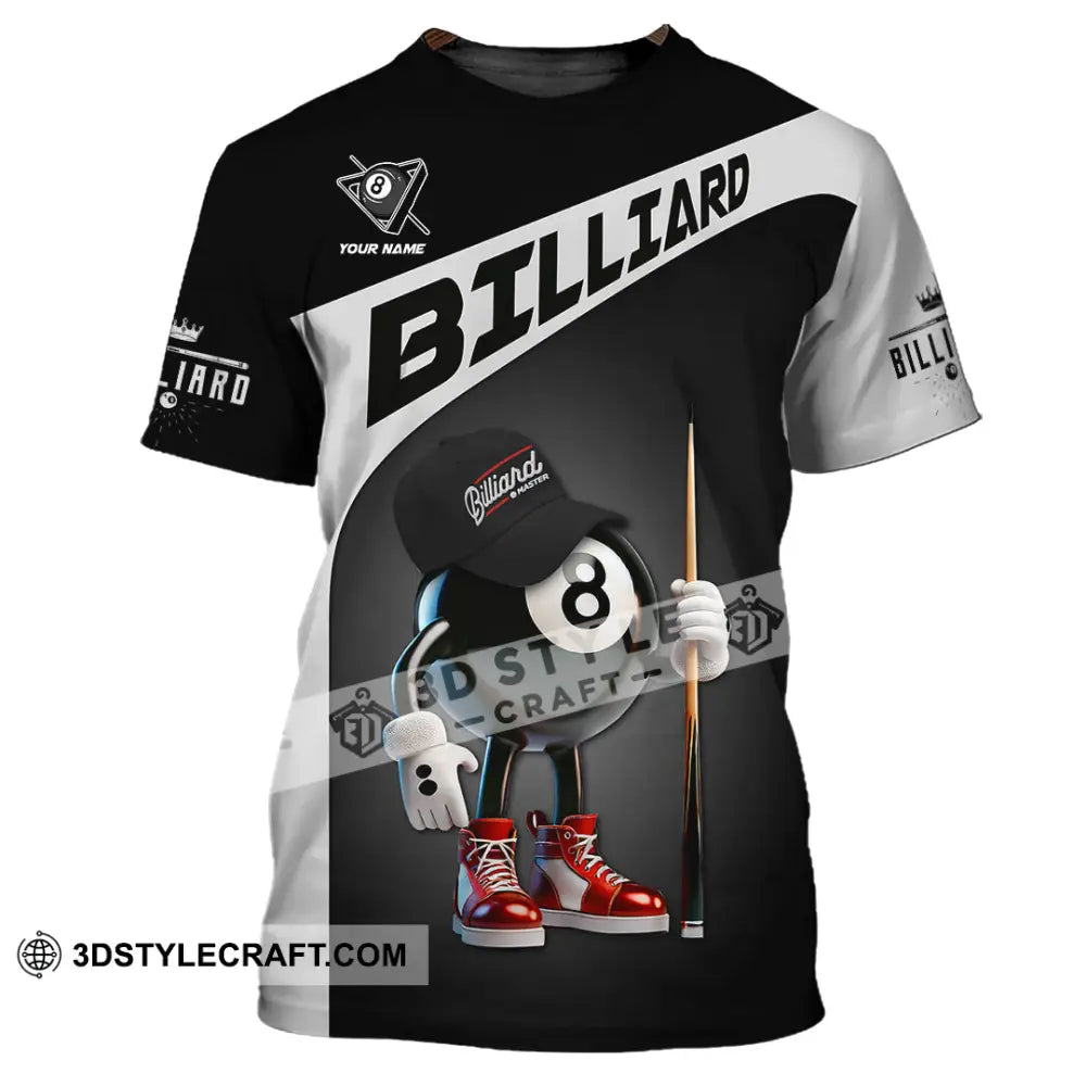 Unisex Shirt Custom Name Billiard Lover Polo Long Sleeve Gift T-Shirt / S T-Shirt