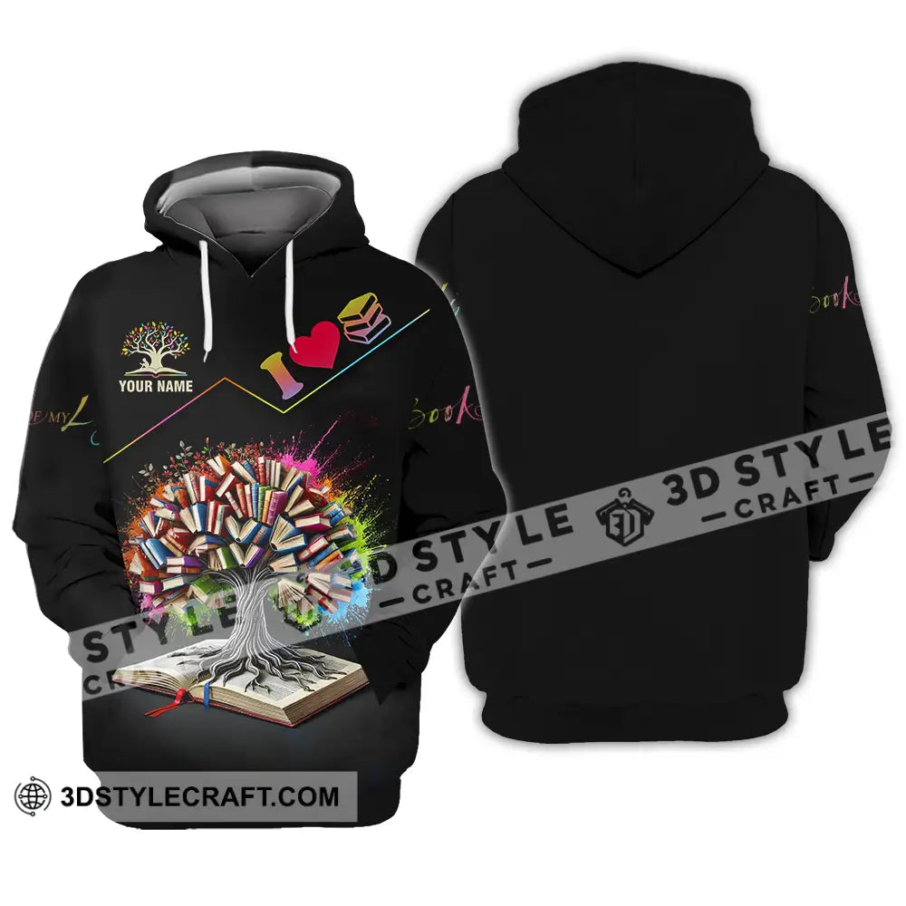 Unisex Shirt - Custom Name Book Tree Hoodie / S T-Shirt