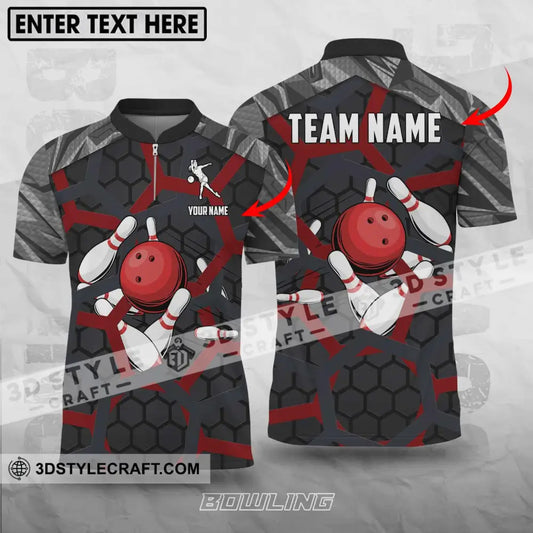 Unisex Shirt - Custom Name Bowling Lover Red Ball T-Shirt