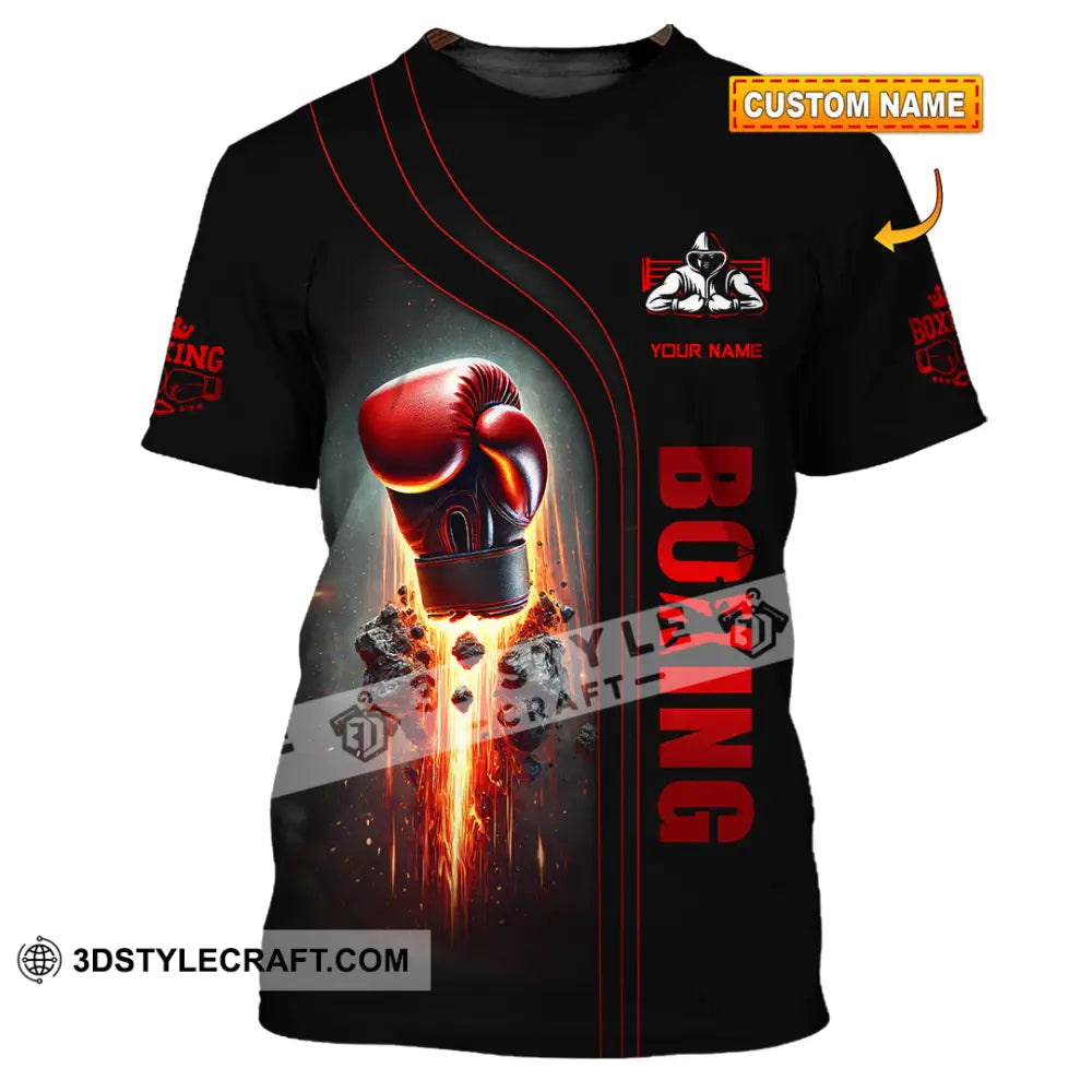 Unisex Shirt Custom Name Boxing Lover Polo Long Sleeve Gift T-Shirt