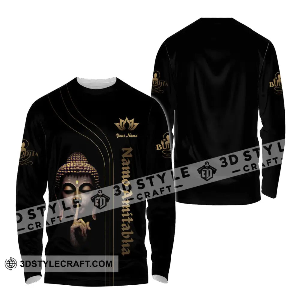 Unisex Shirt Custom Name Buddha Polo Long Sleeve Buddhist Gift / S T-Shirt