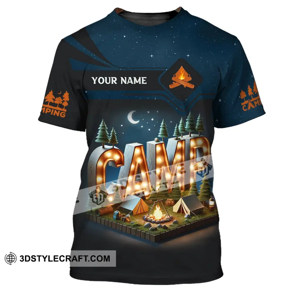 Unisex Shirt Custom Name Camping Gift For Lover T-Shirt / S T-Shirt