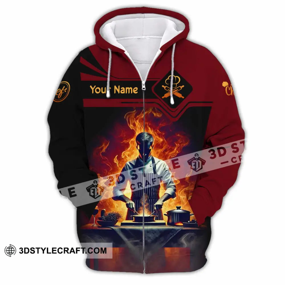 Unisex Shirt Custom Name Chef Gift For Chefs Zipper Hoodie / S T-Shirt