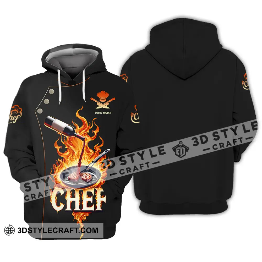 Unisex Shirt Custom Name Chef Polo Long Sleeve Hoodie / S T-Shirt