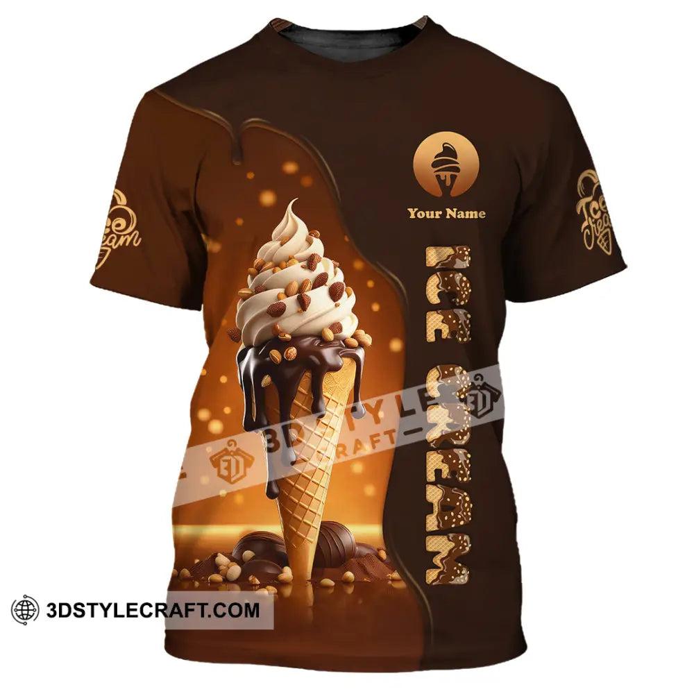 Unisex Shirt Custom Name Chocolate Ice Cream Lover T-Shirt / S T-Shirt