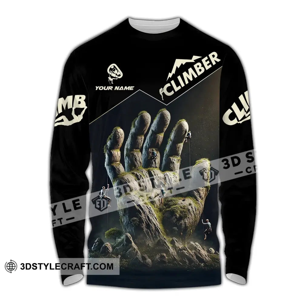 Unisex Shirt Custom Name Climbing Gift For Lover Long Sleeve / S T-Shirt