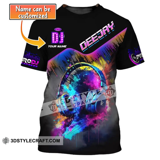 Unisex Shirt Custom Name Disc Jockey T-Shirt Deejay Gift For Dj