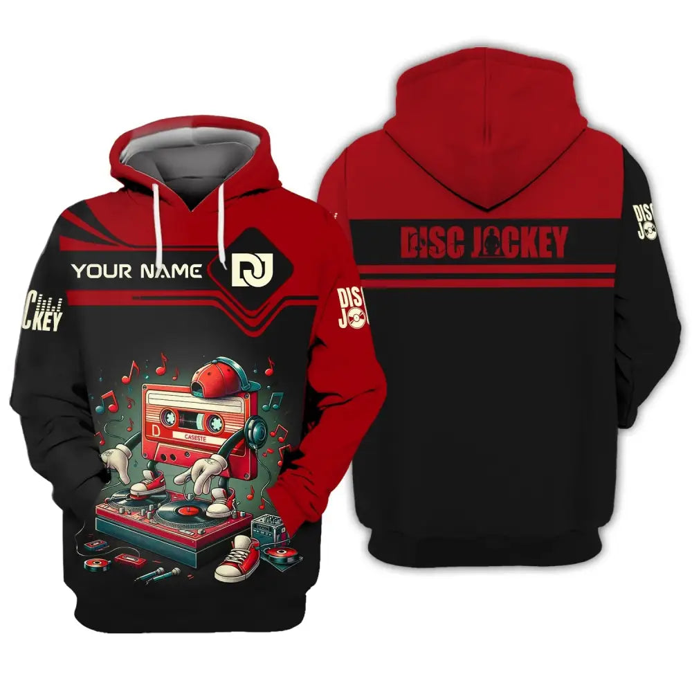 Unisex Shirt Custom Name Disc Jockey T-Shirt Dj Music Lover Gift Hoodie / S