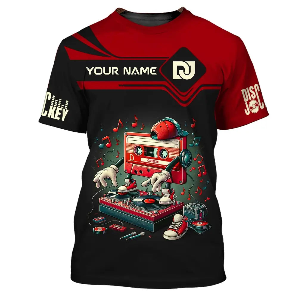 Unisex Shirt Custom Name Disc Jockey T-Shirt Dj Music Lover Gift / S