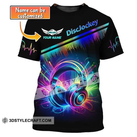 Unisex Shirt Custom Name Disc Jockey T-Shirt Music Lover Dj