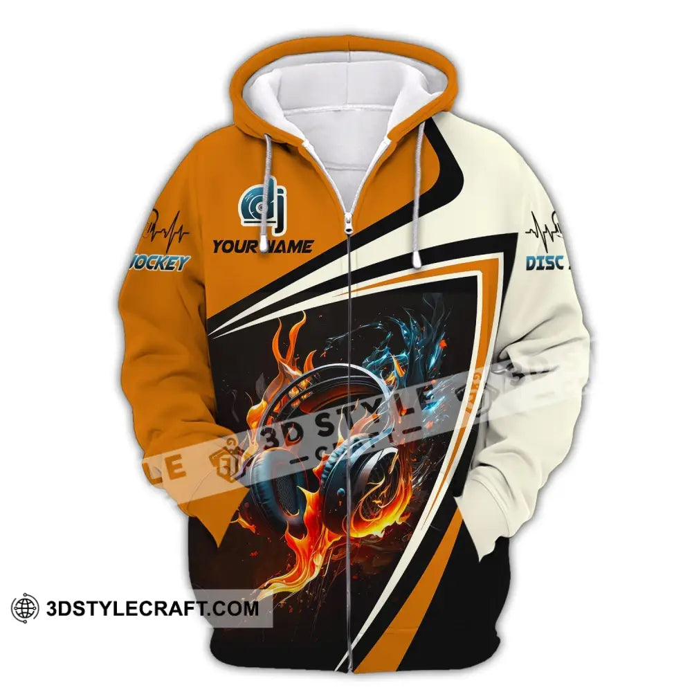 Unisex Shirt Custom Name Disc Jockey T-Shirt Music Lover Dj Gift For Zipper Hoodie / S