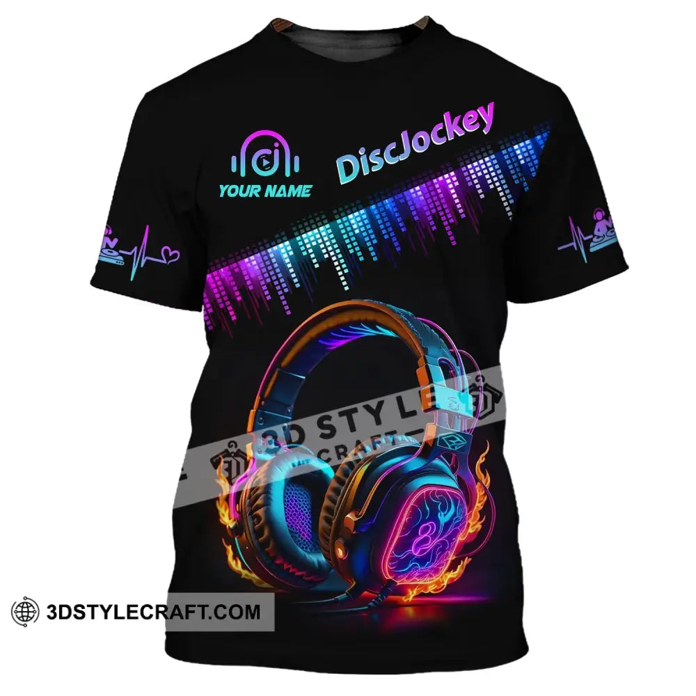 Unisex Shirt Custom Name Disc Jockey T-Shirt Music Lover Gift Dj Hoodie / S