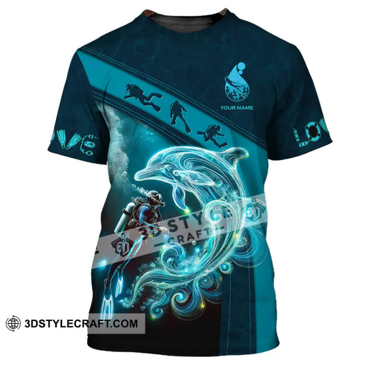 Unisex Shirt Custom Name Diving Lover Gift T-Shirt / S T-Shirt