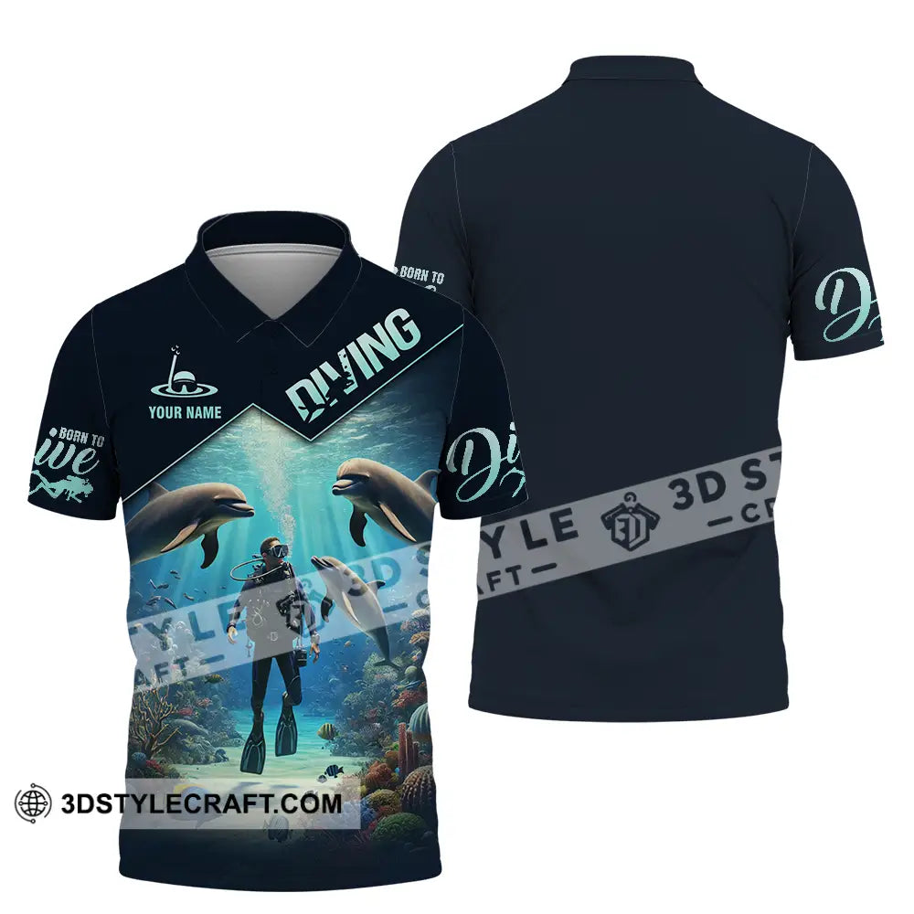 Unisex Shirt - Custom Name Diving Polo / S T-Shirt
