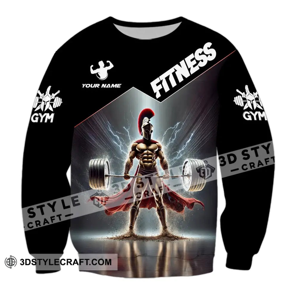 Unisex Shirt Custom Name Fitness Work Out Long Sleeve Gym / S T-Shirt