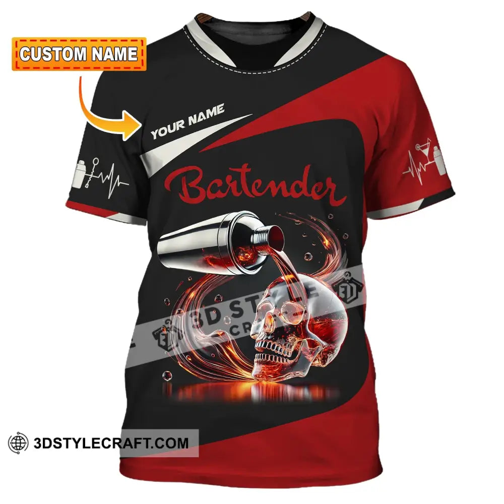 Unisex Shirt Custom Name For Bartender T-Shirt Hoodie Long Sleeve T-Shirt