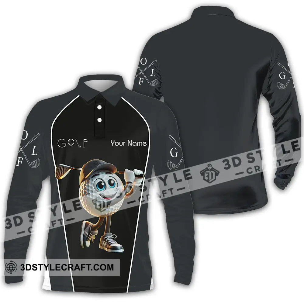 Unisex Shirt - Custom Name Golf Long Sleeve Polo / S T-Shirt
