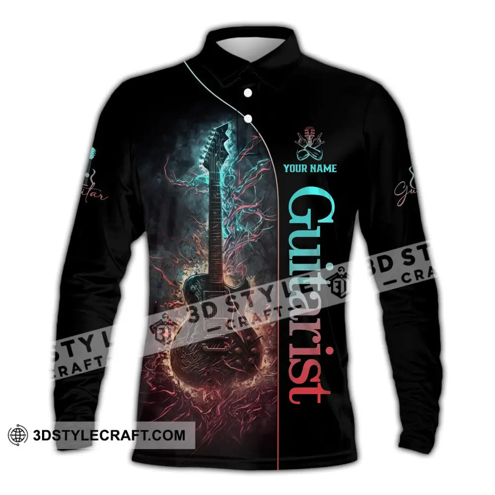 Unisex Shirt Custom Name Guitarist Guitar Lover Gift Long Sleeve Polo / S T-Shirt