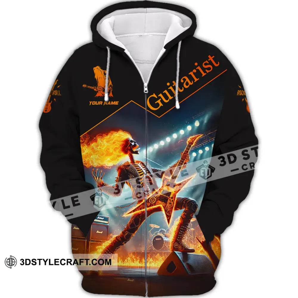 Unisex Shirt Custom Name Guitarist Love T-Shirt Zipper Hoodie / S T-Shirt