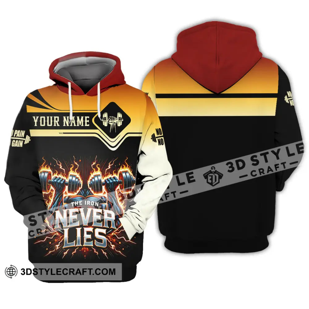 Unisex Shirt Custom Name Gym Work Out Long Sleeve Weight Lifting Hoodie / S T-Shirt