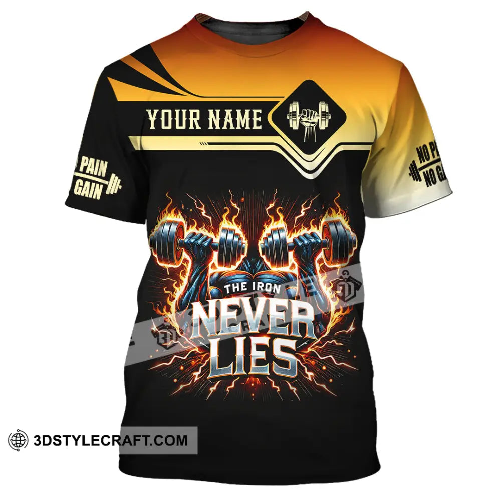 Unisex Shirt Custom Name Gym Work Out Long Sleeve Weight Lifting T-Shirt / S T-Shirt