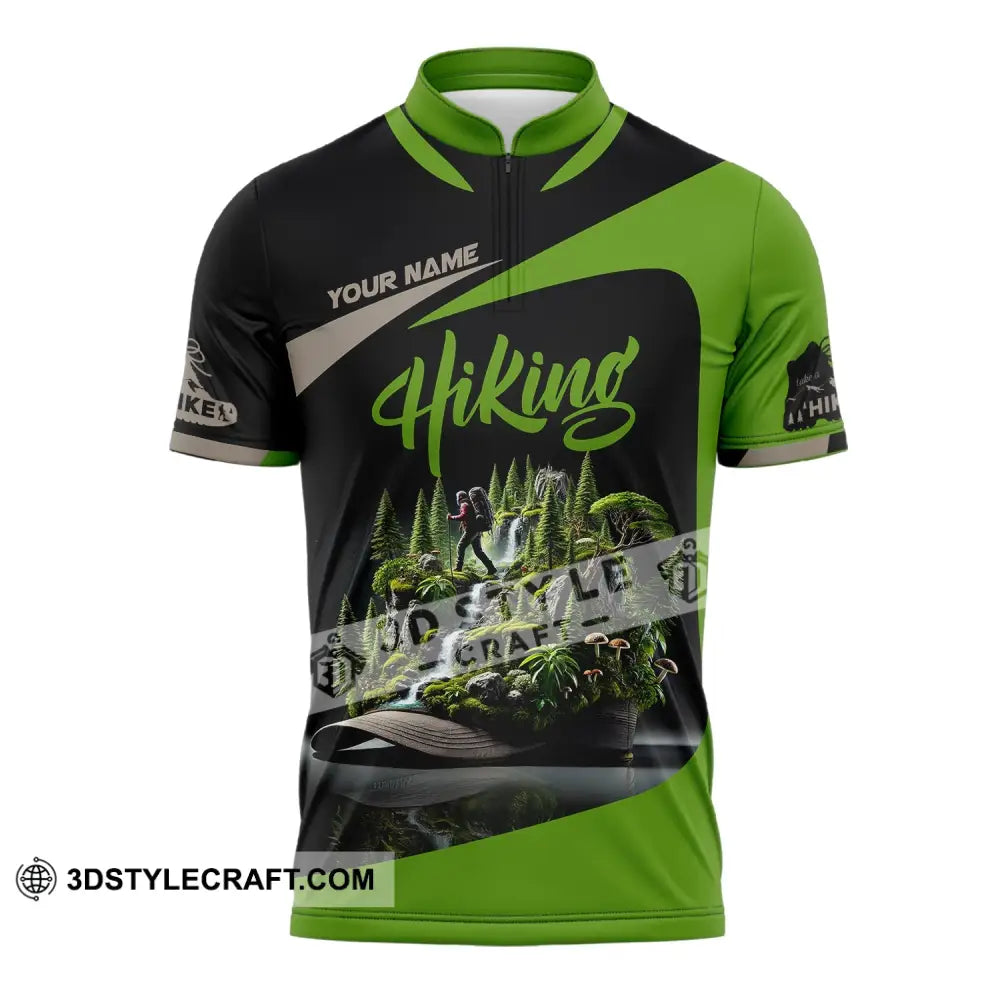 Unisex Shirt Custom Name Hiking Polo Long Sleeve Zipper / S T-Shirt