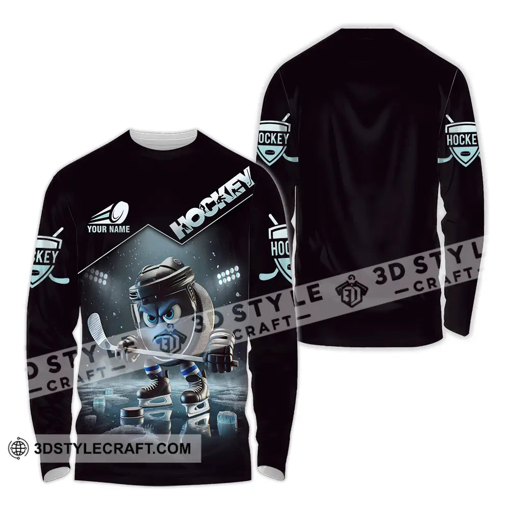 Unisex Shirt - Custom Name Hockey Long Sleeve / S T-Shirt