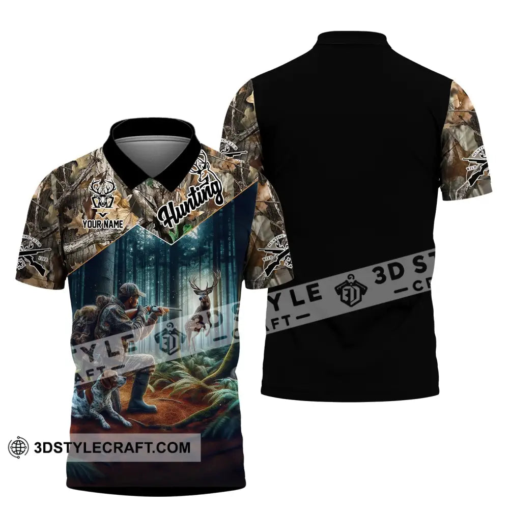 Unisex Shirt - Custom Name Hunting Polo / S T-Shirt