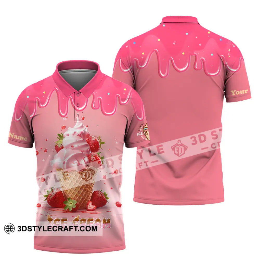 Unisex Shirt Custom Name Ice Cream Lover Polo / S T-Shirt