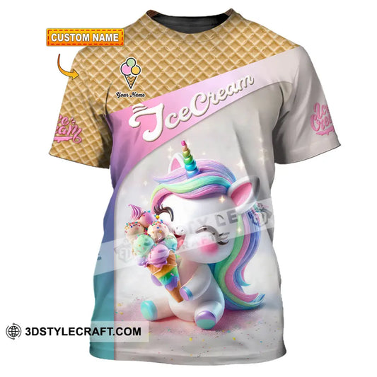 Unisex Shirt Custom Name Ice Cream Lover T-Shirt T-Shirt
