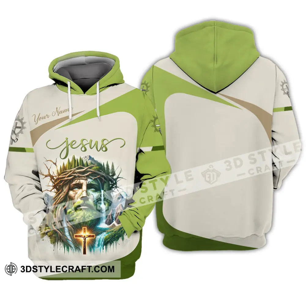 Unisex Shirt Custom Name Jesus Polo Long Sleeve Christian Gift Hoodie / S T-Shirt