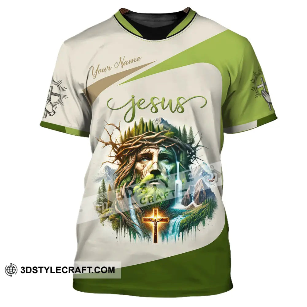 Unisex Shirt Custom Name Jesus Polo Long Sleeve Christian Gift T-Shirt / S T-Shirt