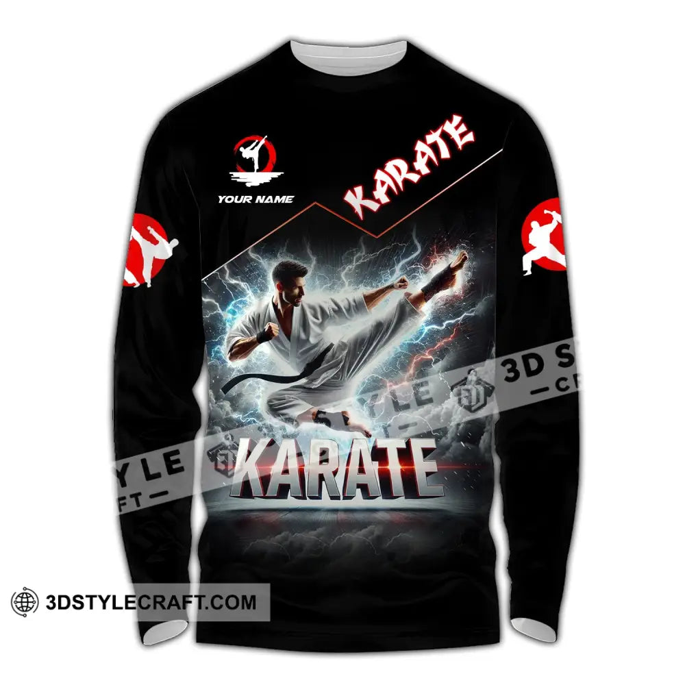 Unisex Shirt - Custom Name Karate Long Sleeve / S T-Shirt