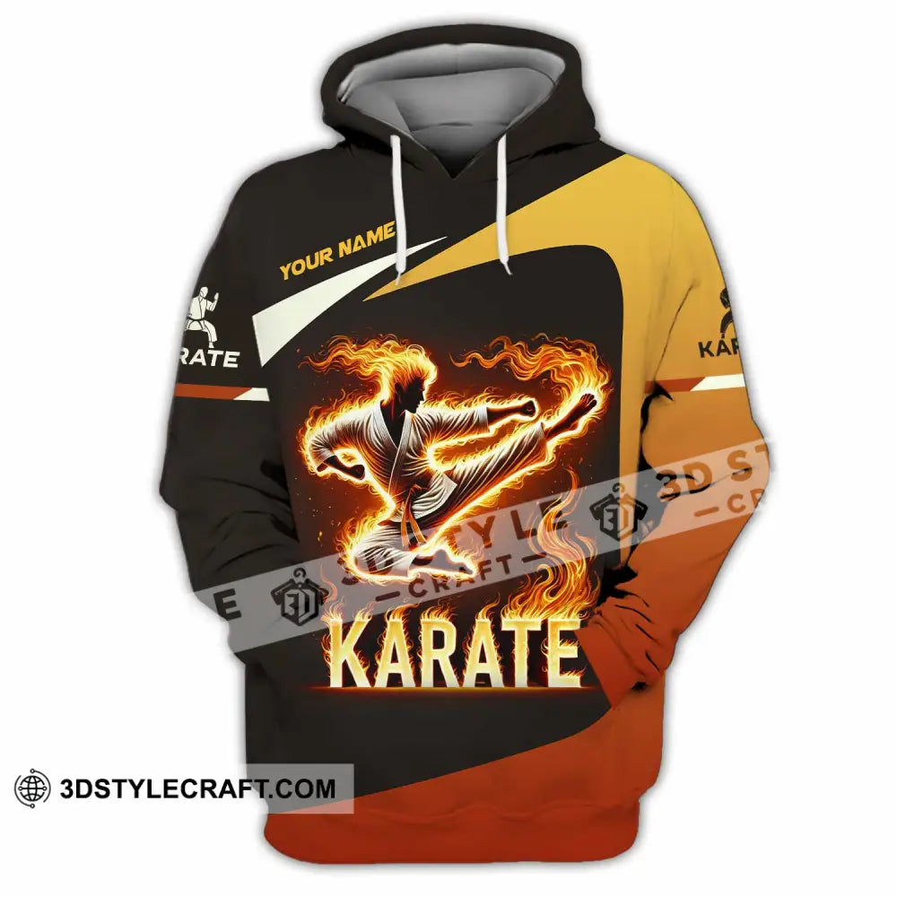 Unisex Shirt Custom Name Karate Polo Long Sleeve Hoodie / S T-Shirt