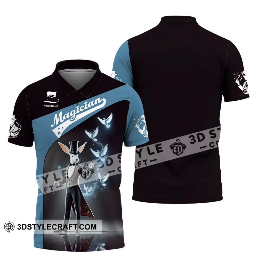 Unisex Shirt Custom Name Magician Long Sleeve Polo / S T-Shirt
